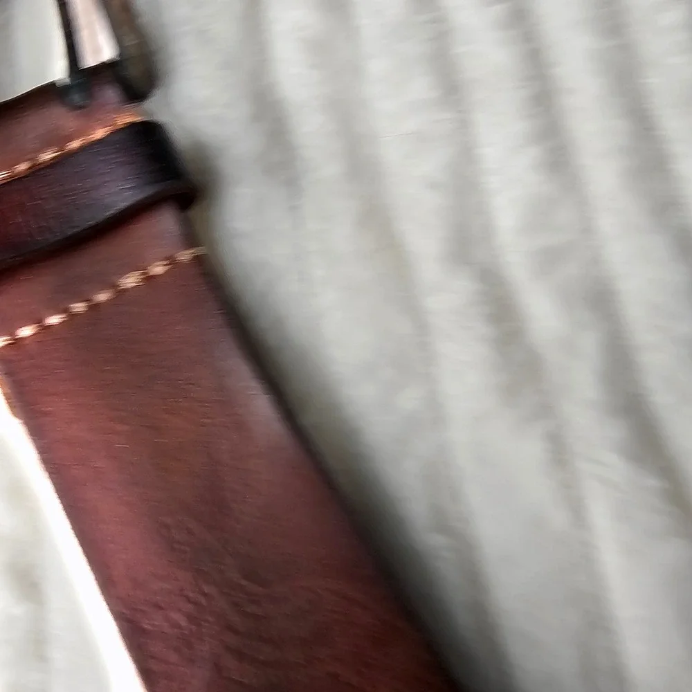 American Eagle Mens Double Prong Leather Belt 40 Brown Rugged Workwear